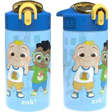 Baby care Zak Designs 2pc 16 oz CoComelon Kids Water Bottle Plastic with Easy-Open Locking Spout Cover for Travel CoComelon
