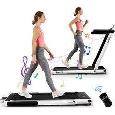 Costway Cardio Machines Costway 2.25HP 2 in 1 Folding Treadmill with APP Speaker Remote Control-White