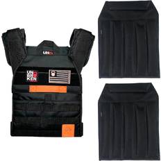 Unbrokenshop.com Adjustable Weighted Vest with Sand Plates Combo WOD CrossFit, Weight Plates Carrier for Strength and Endurance Training and Running. For Men or for Women, 2 Patches Included Black
