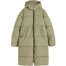 Damen - Winterjacken H&M Long Puffer Jacket - Light Khaki Green
