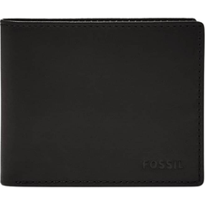 Fossil Wallets Fossil Derrick Leather RFID Bifold with Flip ID Wallet - Black