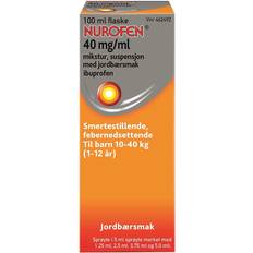 Ibuprofen Reseptfrie legemidler Mikstur 40 mg/ml Jordbær 100ml