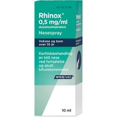 Nesespray Reseptfrie legemidler Rhinox Nesespray 0,5mg uten 10ml Nesespray