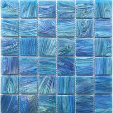 Apollo Tile Celestial Glossy Denim Blue Glass Mosaic Wall and Floor Tile 20 sq. ft./case 20-pack 30.5x30.5cm