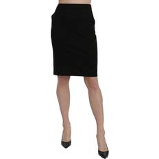 Herren Röcke GF Ferre Black Pencil Knee Length Straight Women's Skirt