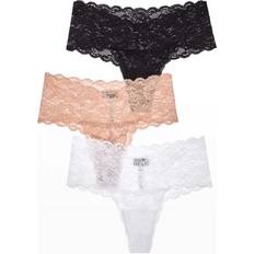 Cosabella Never Say Never Comfie Lace Thongs 3-Pack BLACK WHITE SETTE