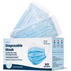 WeCare Disposable Face Mask, Adult, Blue, 50/Box WMN100040 Quill Blue