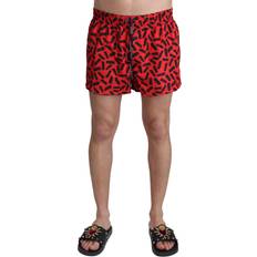Dolce & Gabbana Patterned Beachwear Shorts Swimwear - Red