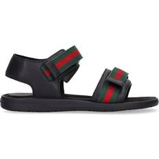 Gucci Web & Leather Sandals Black 25 29 21 23
