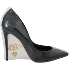 Dolce & Gabbana Heels & Pumps Dolce & Gabbana Black Leather Heels Pumps Plastic Wrapped Shoes