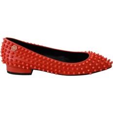 Dame - Oransje Lave sko Philipp Plein Orange Leather Ballerina WHAT DO Flats Shoes EU35/US4.5
