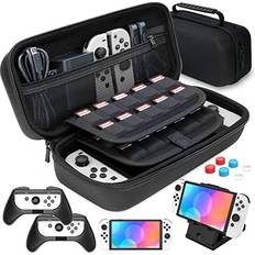 HEYSTOP Switch Case / Switch OLED Case Accessories Compatible with Nintendo Switch & OLED Model, Carry Case