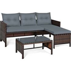 Patio Furniture Goplus Costway 3 Pieces Outdoor Lounge Set