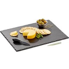 Black Cheese Boards mDesign Slate Stone Gourmet Cheese Board