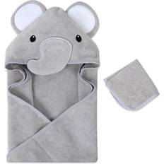 Baby Towels Baby Essentials Elephant Hooded Towel & Washcloth Set, Grey