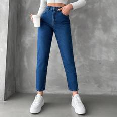 Rot Jeans Shein High Waist Mom Fit Jeans