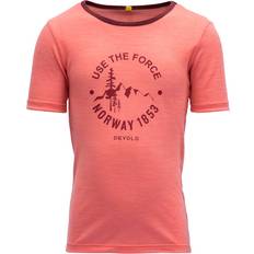 Rosa T-skjorter Devold Kid's Force Merino T-shirt - Coral