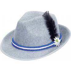 Grå Hodeplagg Funny Fashion Deluxe Tyrolean Bavarian Hat