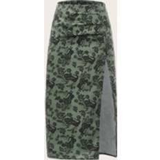 Long Skirts Shein Paisley Print Split Thigh Skirt
