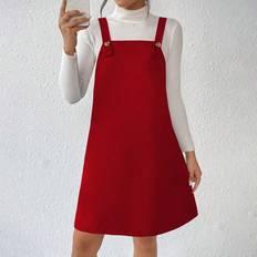 Shein Solid Overall Dress Without Sweater