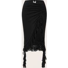 Shein Ruffle Trim Asymmetrical Hem Skirt