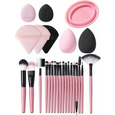Geschenkboxen & Sets Shein 7-piece make-up puff set + 1 make-up brush cleaning bowl + 18-piece make-up brush sets, premium synthetic hair eyeshadow mixing brush sets, cosmetic tools for face and eyes. Black Friday