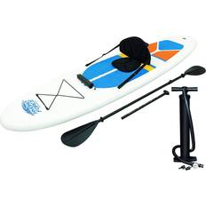 Bestway Swim & Water Sports Bestway Bestway Hydro-Force Foot Inflatable Stand Up Paddle Board SUP and Kayak with Aluminum Oar, Hand Pump, and Travel Bag, White