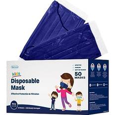 Face Masks WeCare 3-ply Disposable Face Mask, Kids, Navy, 50/Box WMN100030 Navy