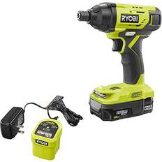 Screwdrivers Ryobi RYOBI ONE 18V Cordless 1/4 in. Impact Driver Kit with 1 1.5 Ah Battery and Charger