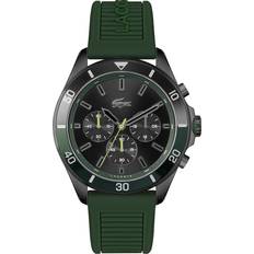 Lacoste Men Wrist Watches Lacoste Chronograph Tiebreaker Green Silicone 44mm Green Green