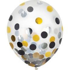 Balloons Amscan Confetti Balloons, 6ct. in Black Gold/Silver 12 MichaelsÂ Black Gold 12