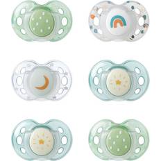 Tommee Tippee Schnuller Tommee Tippee Night Pacifier 18-36m White and Gray 6pk