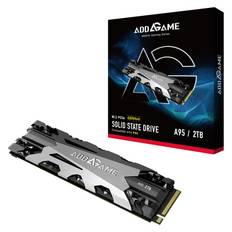 Addlink Addgame PS5 Compatible A95 2TB 7200 MB/s Read Speed Internal Solid State Drive M.2 2280 PCIe NVMe Gen4X4 3D TLC NAND SSD with Heatsink