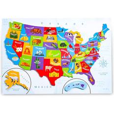 Jigsaw Puzzles Juvale U.S. Map of The United States with 44 Magnetic Pieces 19 x 13 Inches