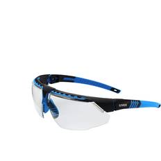Uvex Avatar Safety Glasses with Blue/Black Frame and Clear Lens Clear