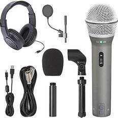 Microphones Samson Q2U Recording & Podcasting Pack SR350 Over-Ear Stereo Headphones Pop Filter & Foam Windscreen