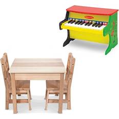 Mattel Toy Pianos Mattel Melissa & Doug Learn-to-Play Piano with Wooden Table & Chairs 3-Piece Set
