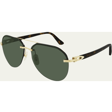 Cartier Adult Sunglasses Cartier Metal Double-Bridge Aviator GOLD