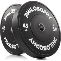 Weight Plates Philosophy Gym Set of 2 Olympic 2-Inch Rubber Bumper Plates
