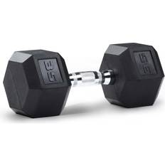PRCTZ Fitness PRCTZ Rubber Encased Hex Dumbbell, 35lbs Single 35