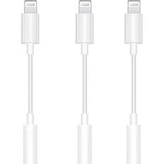 MFi 3 Pack Lightning to Headphone Jack Adapter iPhone 3.5mm Aux Dongle Cable with iPhone 12