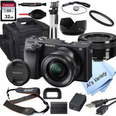 Digital Cameras Sony Alpha a6400 Mirrorless Digital Camera with 16-50mm Lens 32GB Card, Tripod, Case, and More 18pc Bundle