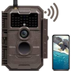 Hunting GardePro E6 Trail Camera WiFi 24MP 1296P Game Camera with No Glow Night Vision Motion Activated Waterproof for Wildlife Deer Scouting Hunting or Property Security, Brown
