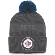Fanatics Beanies Fanatics Men's Branded Charcoal Winnipeg Jets Authentic Pro Home Ice Cuffed Knit Hat with Pom