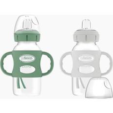 Dr. Brown's Water Bottle Dr. Brown's Wide-Neck Sippy Spout Bottles w/ Silicone Handles 2-Pack in Green/Grey Size 9 oz 100% Silicone Green/Grey 9 oz