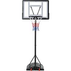 Soozier Basketball Stands Soozier Basketball Hoop System Stand with Height Adjustable 5.5FT-7.5FT, Portable Wheels, Upgraded Base for Youth Indoor Outdoor Use