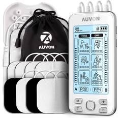 Massage & Relaxation Products AUVON 4 Outputs TENS Unit EMS Muscle Stimulator Machine for Pain Relief Therapy with 24 Modes Electric Pulse Massager, 2" and 2"x4" Electrodes Pads White