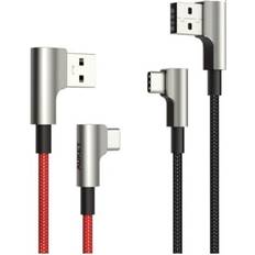 Aukey USB to USB-C Cable with 90-Degree Connector 2-Pack 6.6ft