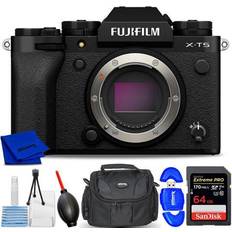 Digital Cameras FUJIFILM X-T5 Mirrorless Camera Black 16782301 7PC Accessory Bundle