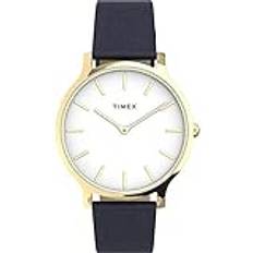 Timex Transcend 38MM Leather Gold-Tone/Blue/White